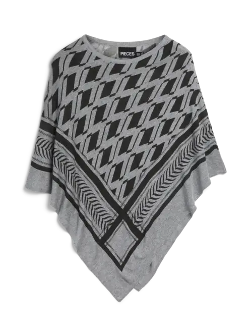 Pcnovis poncho Light grey melange