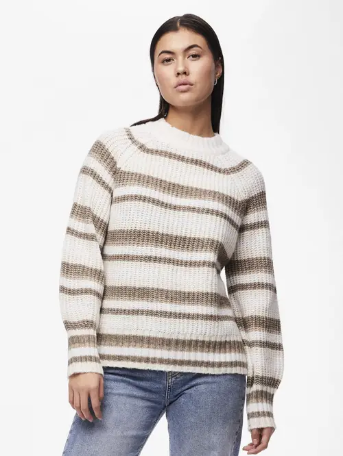 Pckatrini ls o-neck stripe knit kac camp Fossil