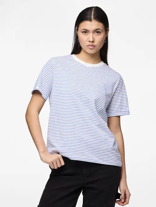 Pcria ss fold up tee stripes noos bc Bright white