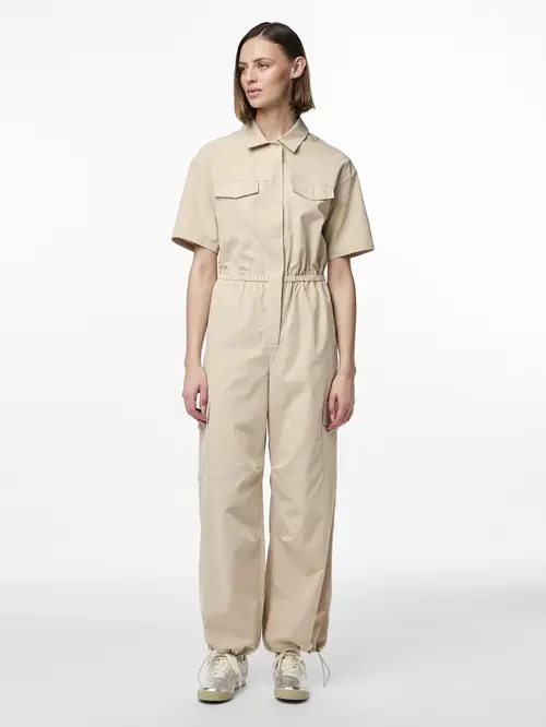 Pcfibbe 2/4 cargo jumpsuit d2d White asparagus