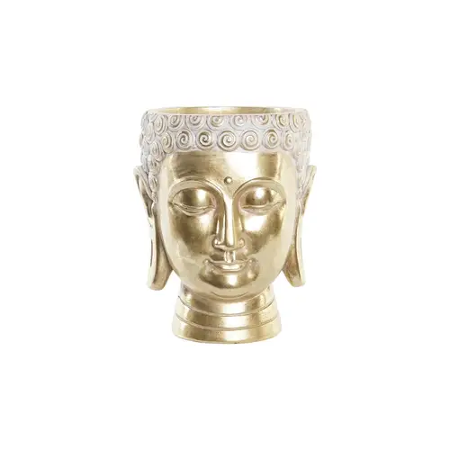 Buddha Urtepotte i Guld Harpiks og Aluminium 17,5 x 17,5 x 21 cm