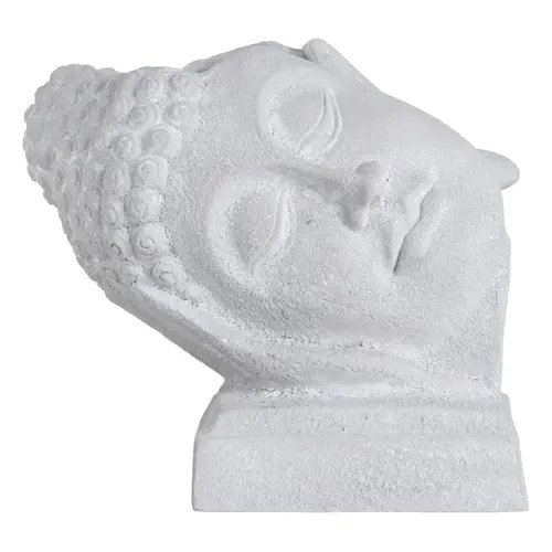 Buddha Hoved Urtepotteskjuler Flødefarvet Keramik 33 x 25 x 30 cm