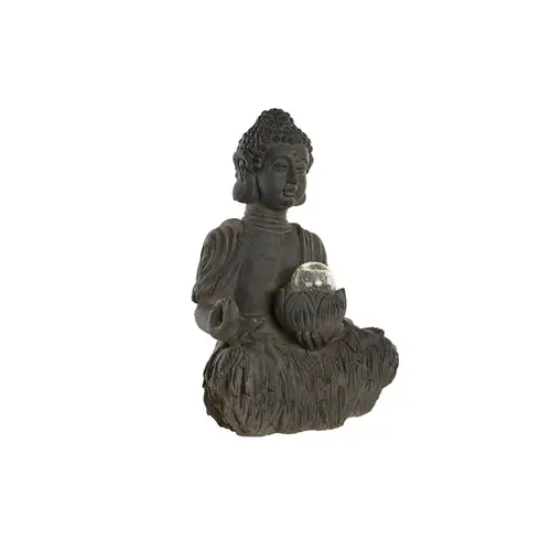 Buddha Havefigur med LED i Sort Magnesium 37,5 x 26,5 x 54,5 cm