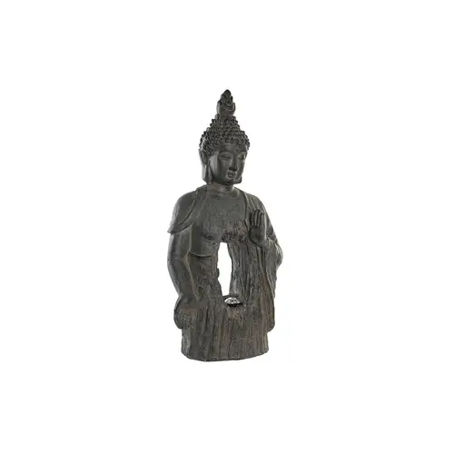 Buddhafigur med Solcelledrevet LED i Grålig Magnesium 33 x 19 x 70 cm