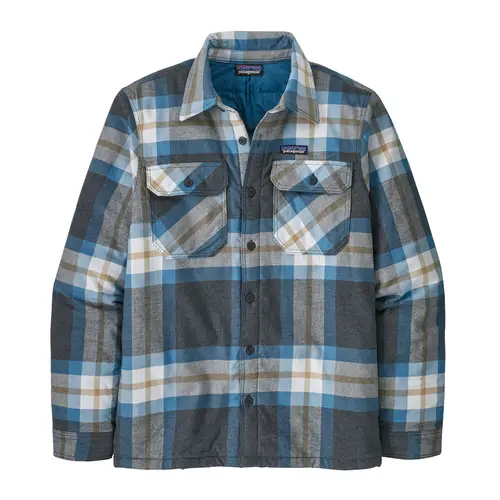 Patagonia Men's Insulated Organic Cotton Flannel Shirt Forestry: Ink Black S