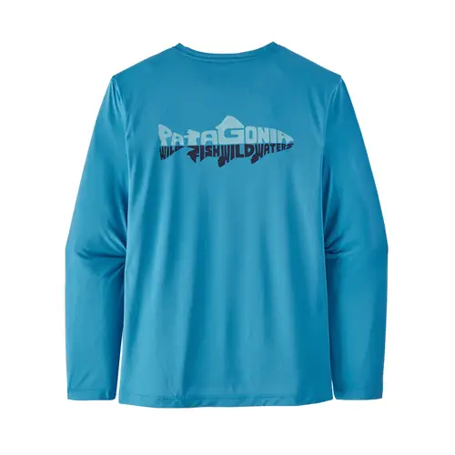 Patagonia Men's LS Capilene Cool Daily Fish Graphic Shirt Wild Waterline: Anacapa Blue M