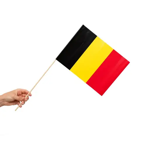 Papirsflag på pind 10 stk. Belgien