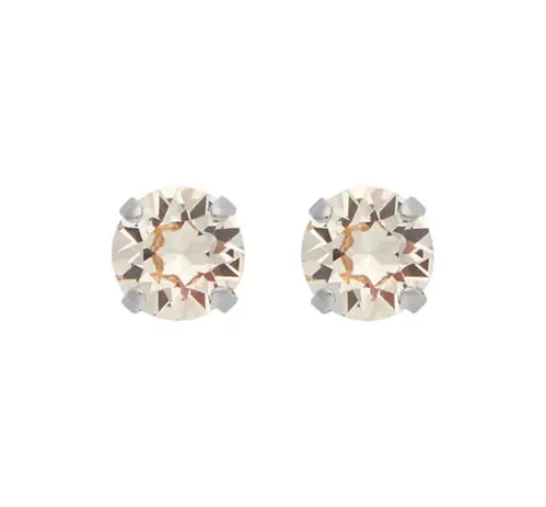 Classic Stud øreringe silk rhodium