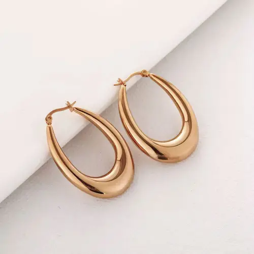 Klassisk Teardrop Hoops 18K Rosaguldbelagt | Callisto Jewellery | Øreringe |  Kvinder