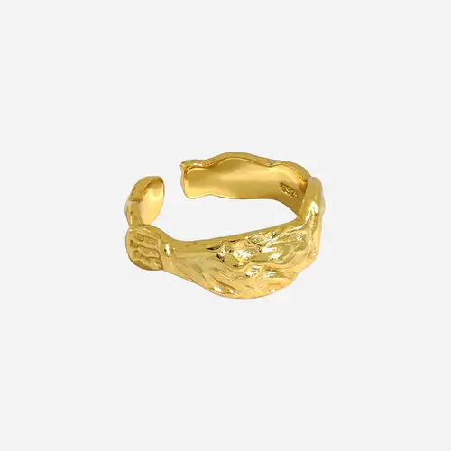 Hamret Ring 18K Guldbelagt | Callisto Jewellery | Ringe |  Kvinder