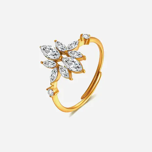 Crystal Flower Ring 18K Guldbelagt | Callisto Jewellery | Ringe |  Kvinder