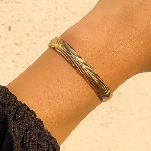 Flat Snake Armbånd 18K Guldbelagt 6mm | Callisto Jewellery | Armbånd |  Kvinder