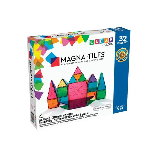 Magna-Tiles - 32 stk. transparente magnet byggeplader.