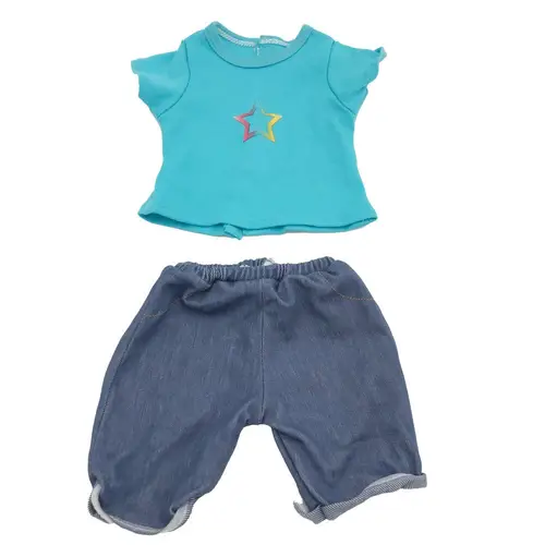 Dukketøj - 42-46 cm - T-shirt & shorts - Fra 3 år.