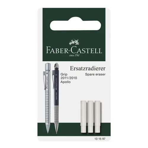 Faber-Castell 3-pak viskelæder refill til Grip 2010 / 2011 / Apollo