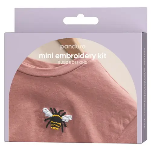 Mini broderikit sommerinsekter – alt til at brodere 8 forskellige insekter på dit tøj