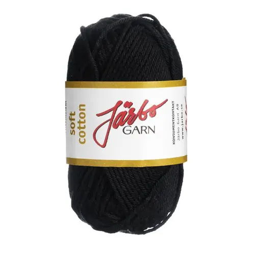 Garn Järbo Soft Cotton 50 g sort – 8801 Black