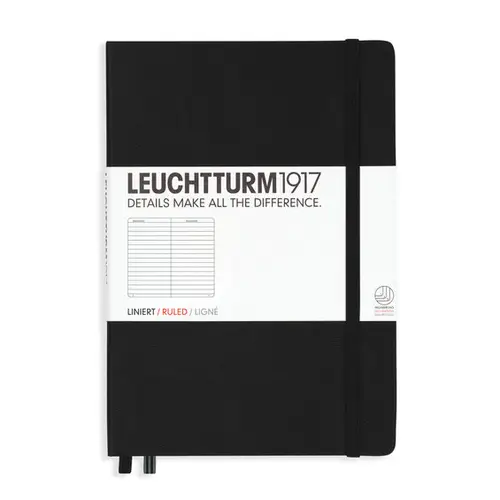 Leuchtturm Notebook A5 Ruled Black – Hardcover