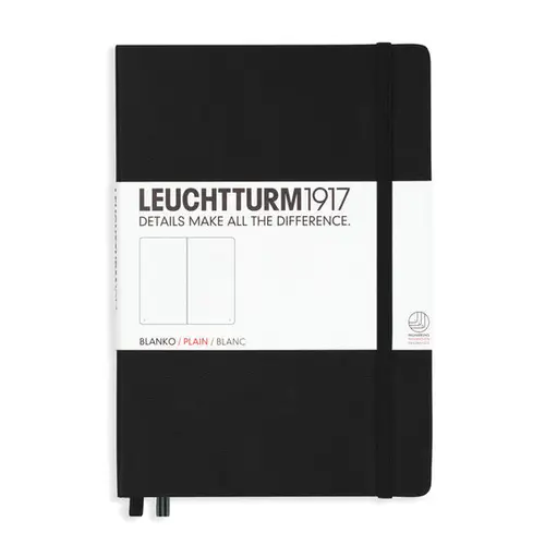 Leuchtturm Notebook A5 Plain Black – Hardcover