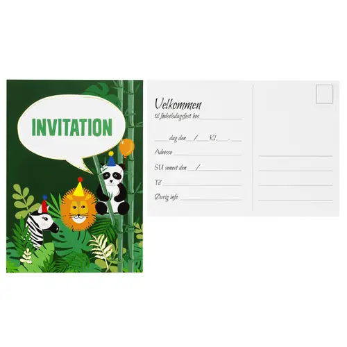 Jungle Animals invitation (DK)