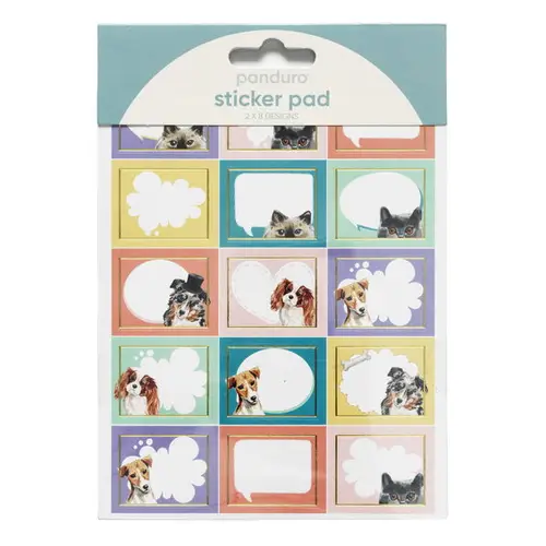 Stickersblok 16 ark Pets – masser af hunde og katte! 2×8 design