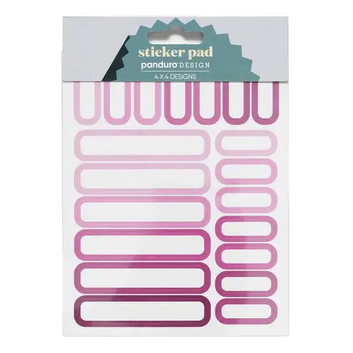 Stickersblok 16 ark Pink Labels – masser af grønne etiketter. 4×4 design