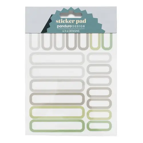 Stickersblok 16 ark Green Labels – masser af grønne etiketter. 4×4 design