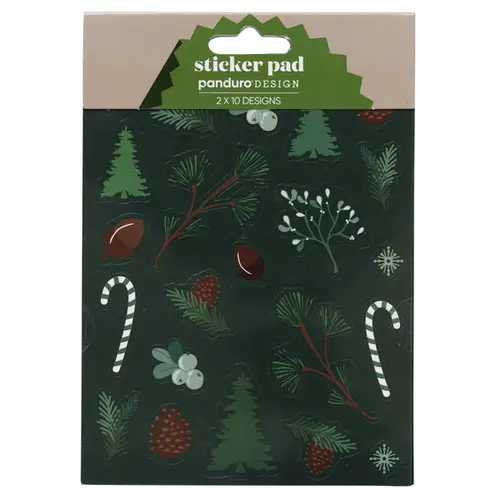 Stickersblok granskov 20 ark – 12x17 cm, 10 design – 2 ark af hvert