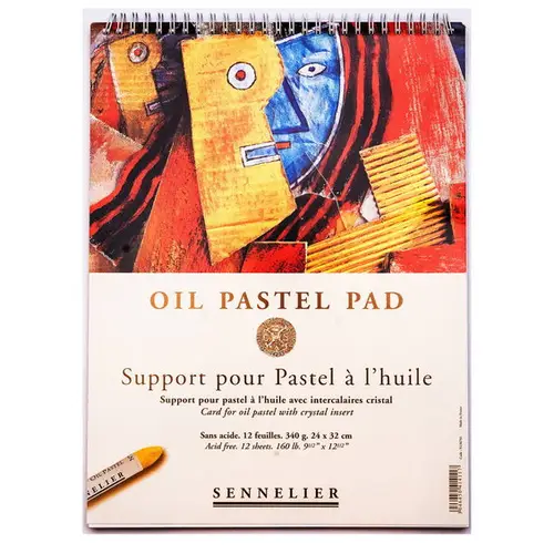 Sennelier Oil Pastel Pad spiralbundet pastelblok – 24×32 cm, 12 ark, 340 g/m²