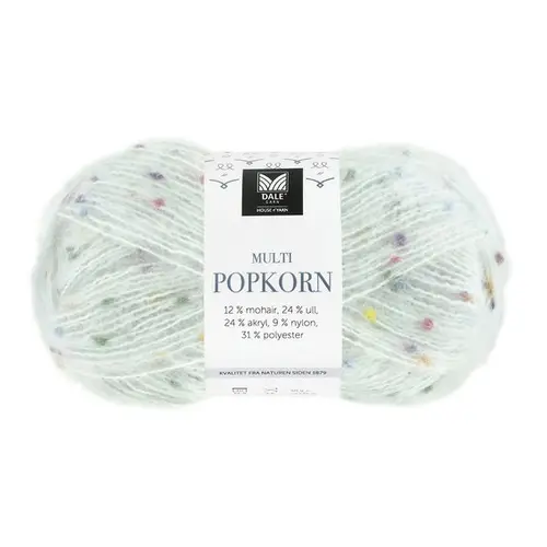 Dale Multi Popkorn fra House of Yarn, 50 g lyseblå – alsidigt effektgarn