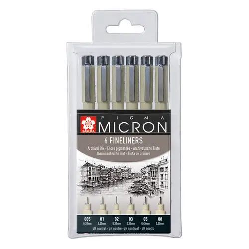 Pigma Micron set 6p 0,20-0,5mm