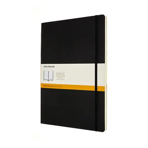 Moleskine Classic Notebook A4 (21×30 cm), sort, blødt omslag – 192 linjerede sider