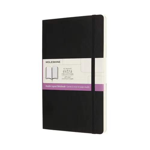 Moleskine Classic Notebook Large (13×21 cm), sort, blødt omslag – 240 linjerede og ulinjerede sider