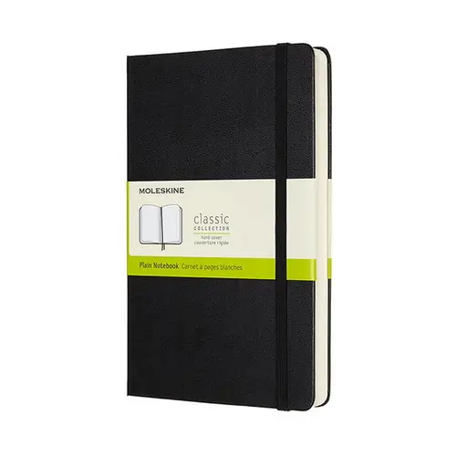 Moleskine Classic Notebook Expanded Large (13×21 cm), sort, hårdt omslag – 400 ulinjerede sider