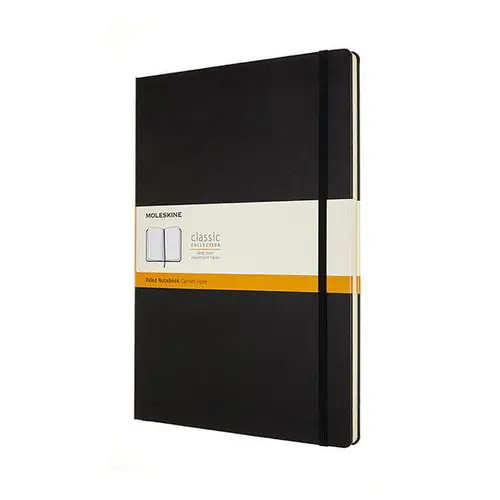 Moleskine Classic Notebook A4 (21×30 cm), sort, hårdt omslag – 192 linjerede sider