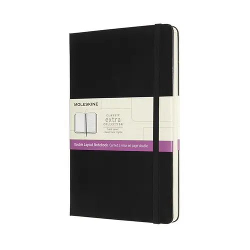 Moleskine Classic Notebook Large (13×21 cm), sort, hårdt omslag – 240 linjerede og ulinjerede sider