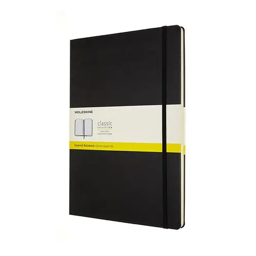 Moleskine Classic Notebook A4 (21×30 cm), sort, hårdt omslag – 192 ternede sider