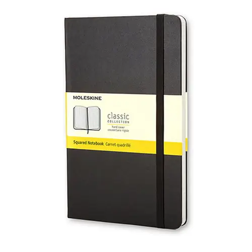 Moleskine Classic Notebook Pocket (9x14 cm), sort, hårdt omslag – 192 ternede sider