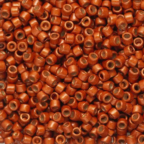 TOHO-perler 11/0 – rust metallic mat, PF562F PF galvanized matte saffron