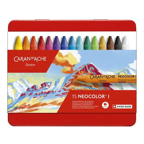 Caran d'Ache Neocolor II – 15 voksbaserede farvekridt i topkvalitet