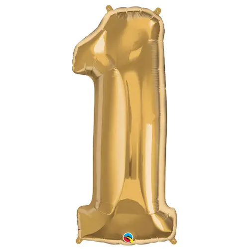 Talballon 1 Guld 66 cm