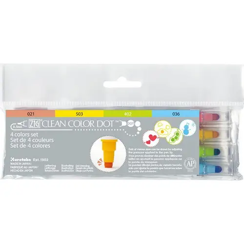 ZIG Kuretake Clean Color Dot 4-pack