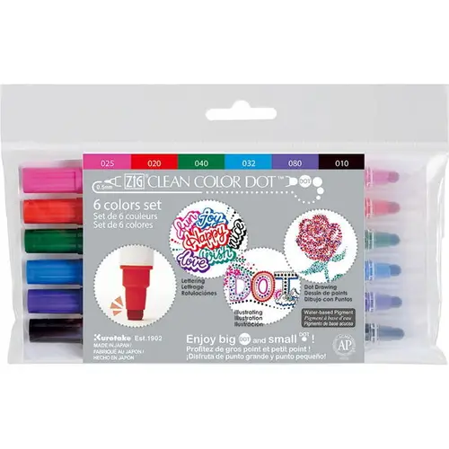 ZIG Clean Color Dot 6-pack