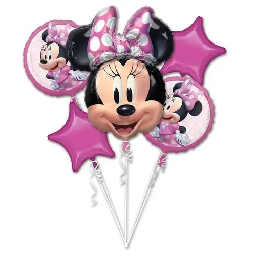 Ballonbuket Minnie – 53×66 cm stor Minnie Mouse og 4 mindre balloner