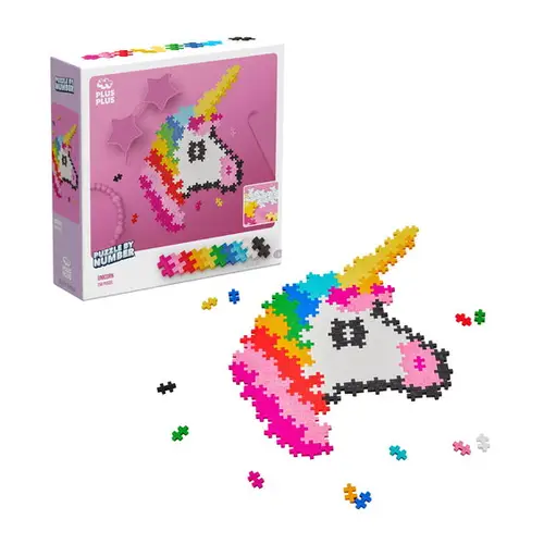 Plus-Plus Puzzle by number unicorn – byg en smuk enhjørning, 250 elementer