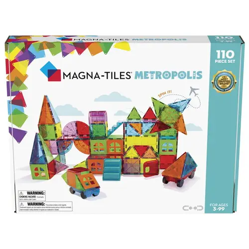 Magna-tiles Metropolis 110 stk. – innovative, farvestrålende og transparente byggeklodser med indbyggede magneter