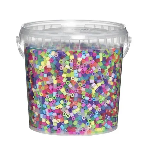 Rørperler Midi 10.000 stk. – perlespand med glitter- & pastelperler, Ø5 mm