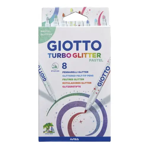 Giotto Turbo Glitter Pastel 8p