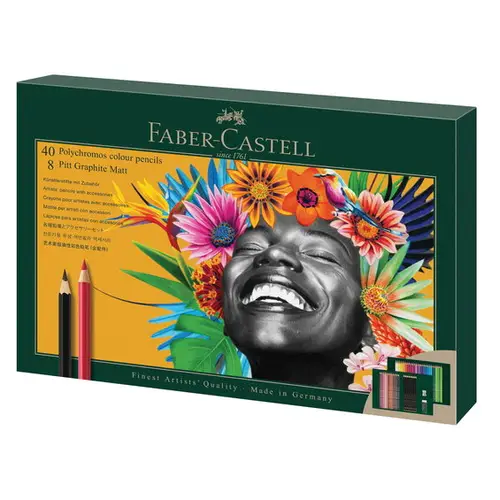 Faber-Castell Polychromos & Pitt Graphite Set, 40 farveblyanter + 8 grafitblyanter