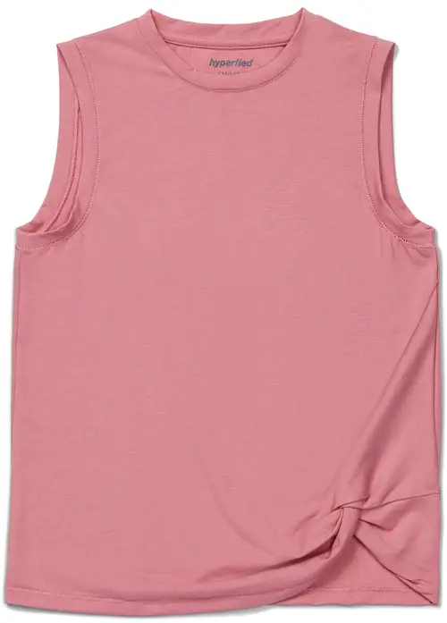 Hyperfied Jersey Knot Tank Top, Blush 146-152